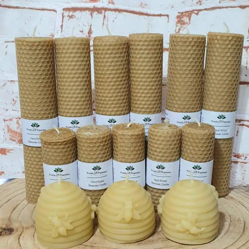 Hand rolled beeswax candles small