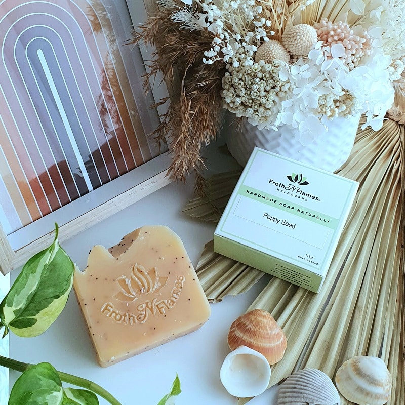 Orange Lemon poppy seed handmade soap