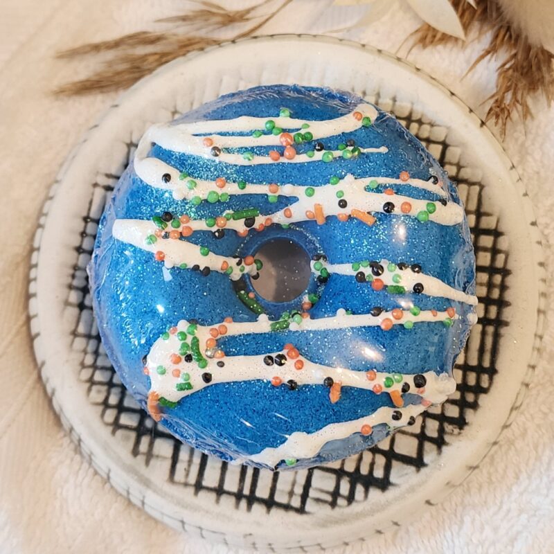 blue donut bath bomb