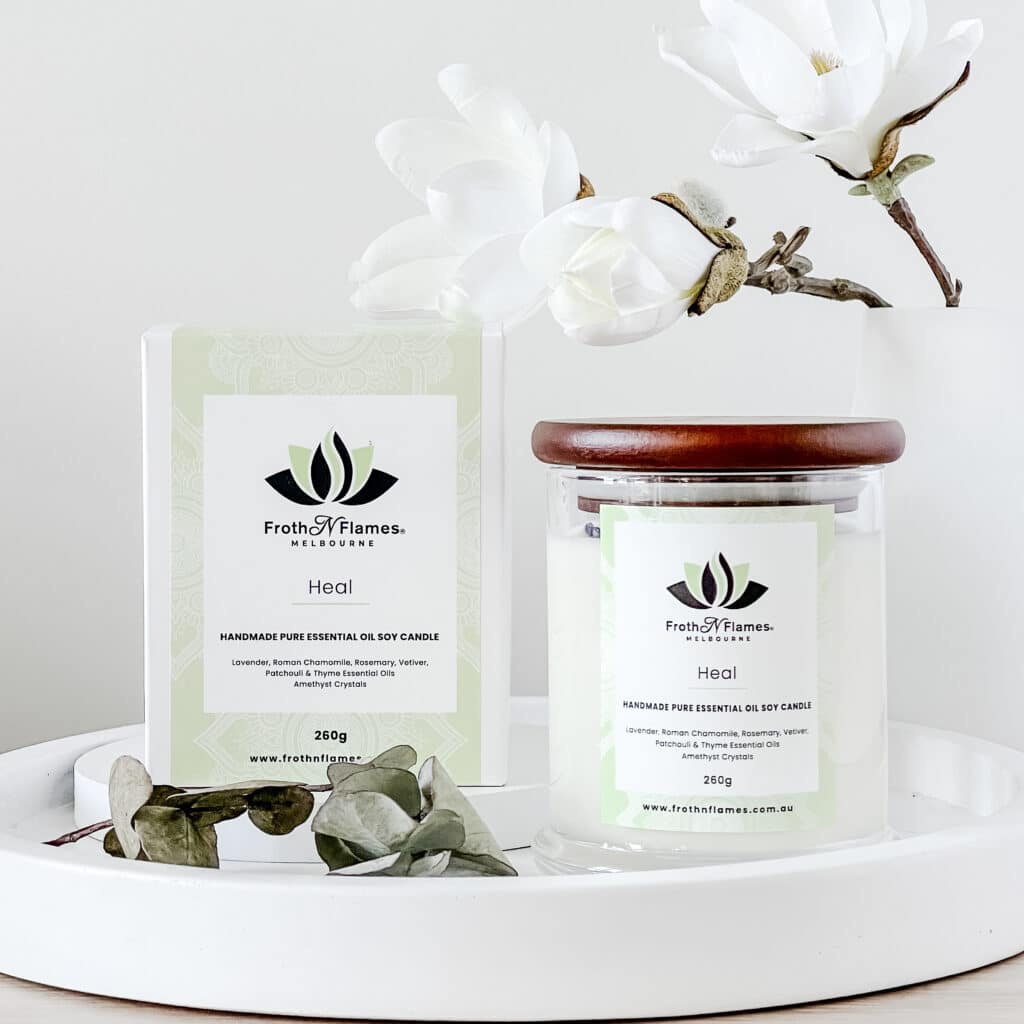 heal essential oil candle
